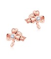 Leaf Clover CZ Silver Stud Earring STS-5162